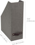 Bigso Box of Sweden Estelle Canvas Fiberboard Magazine Storage Box, Gray, 12.6" x 4.5" x 9.8"