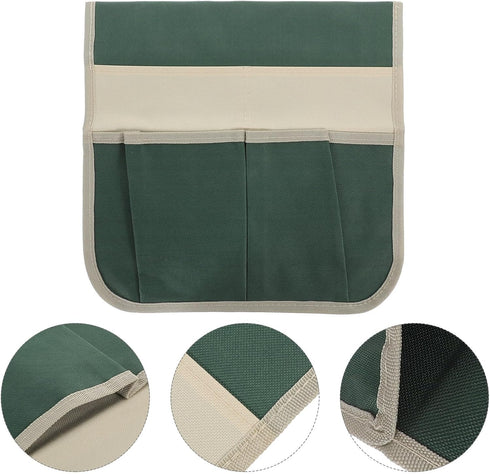 Garden Kneeler Seat Tool Bag with Striped Pattern Multifunctional Kneeling Bench Pouch for Gardening Tools Storage