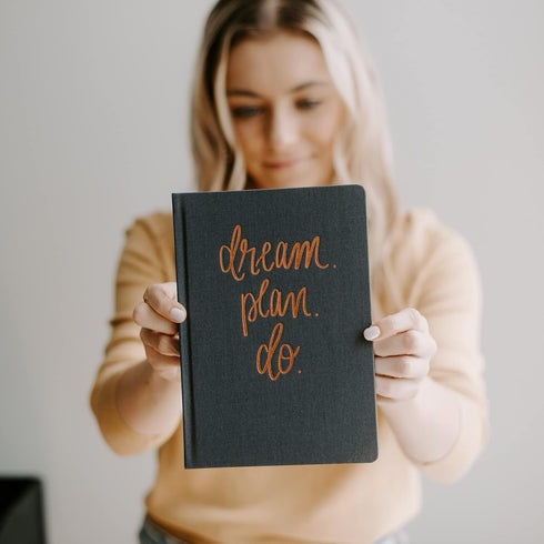 Sweet Water Decor Dream Plan Do Grey and Rose Gold Journal Notebook Motivational Notebooks Motivation Notebook Inspiration Gift Boss Gift Inspirational Hardcover Journal Personal Diary Gifts