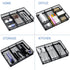 Desk Drawer Organizer with 6 Adjustable Dividers, Metal Pen Organizer for Office Supplies (Pack 4, Black)