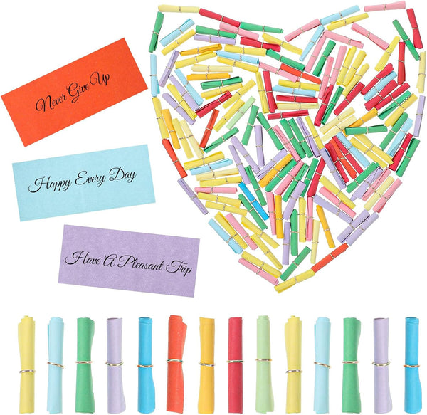 Apausvcm 150 PCS Mini Scroll Paper Colorful Lucky Wish Paper Wish Letter Paper
