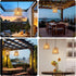 6-Hour 1 Pack pearlstar Battery Operated Hanging Lantern Indoor Outdoor Chandelier for Gazebo Boho Rattan Pendant