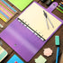 Outus 3 Pieces Clear A6 Binders, Colorful Soft PVC 6-Ring Binder Covers for Office and Budget Planner (Rainbow, Purple,
