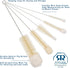 REDECKER Pig Bristle and Wool Tip Bottle Cleaning Brush Set, Made in Germany, Set of 5, Various Sizes