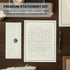 Set 48 8.5x11 Inch 24 Premium Letter Writing Stationery with Envelopes Sheets of Ecru Paper with Black Border & Writing