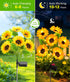 4Pack 24 IP65 LETMY Solar Lights Outdoor Garden Decor, Upgraded Solar Garden Lights with Sunflower Lights, Solar