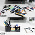 deli Plastic Desk Organizer with Pencil Holder and Sticky Note Tray, 6 Compartments for Office Supplies