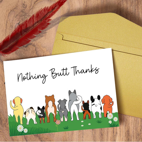 Oamiolek Funny Dog Thank You Card for Dog Owner, Cute Dog Appreciation Card for Him Her, Humor Dog Thanks Card