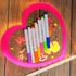 ENUOLI Acrylic Dry Erase Board with Light Pink Heart, LED Message Board with Stand for Desk, 7 Pens for Home & Wedding