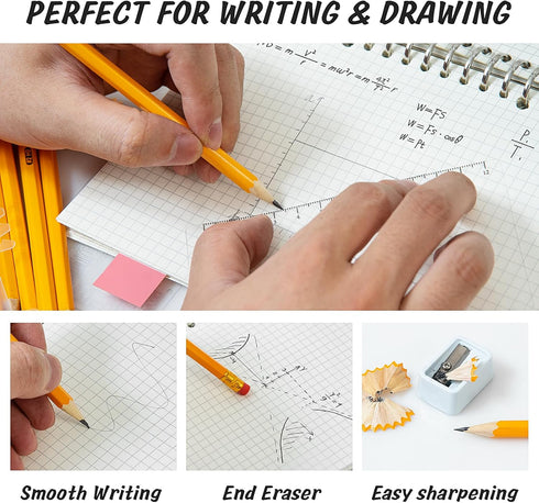IKAYAS 400 Pack #2 HB Pencils, Bulk Yellow Sharpened Pencils with Erasers for Kids and Office Supplies