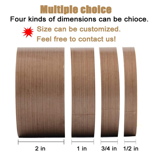 Teflon Tape, 2 in 30 FT Fabric PTFE Tape for Hand or Vacuum Impulse Sealer Machine, Coated Adhesive Tape