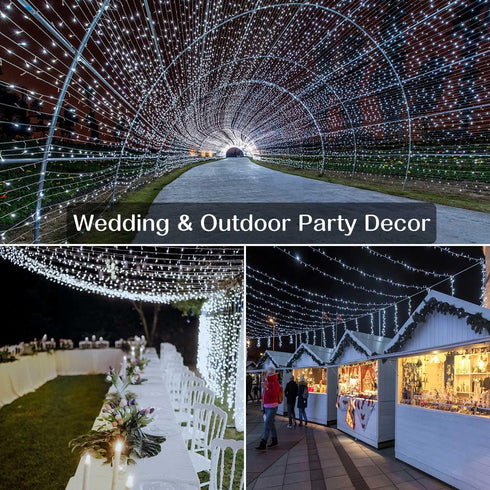 800LED 330FT 8 Outdoor Christmas String Lights, White Fairy Lights, Mode Plug in Waterproof Indoor Outdoor Decor Lights