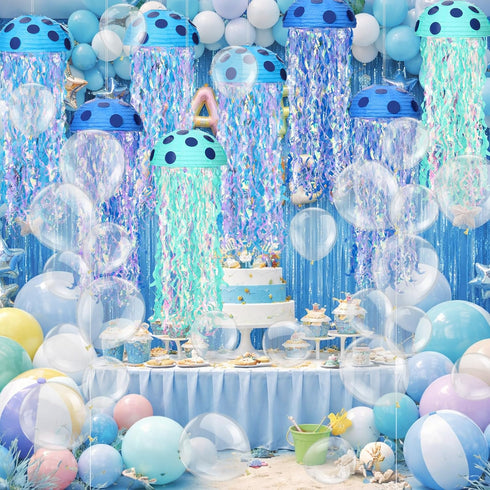 Lunmon 8 Sets 8 10 Inch 100 5/10 Inch Sponge Themed Birthday Party Decoration or Jellyfish Hanging Paper Lanterns Pcs