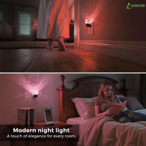 10 L LOHAS LED Night Light, Night Lights Plug into Wall with Color Change RBG Nightlight Plug in Wall, Built in Dusk