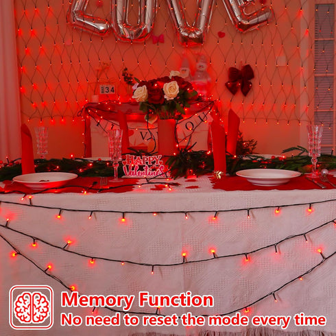 2 Pack 33ft 100 YEGUO Valentines Day String Lights Battery Operated, Each LED Red Christmas Lights Outdoor Waterproof