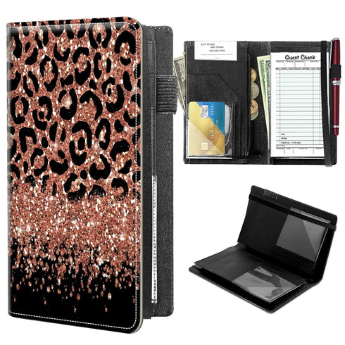 High Volume Server Books, Pink Leopards Glitter Server Book w/ 2 Expandable