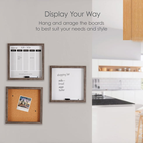 Mikasa Office Gray Frame Includes Calendar Cork and One White Board