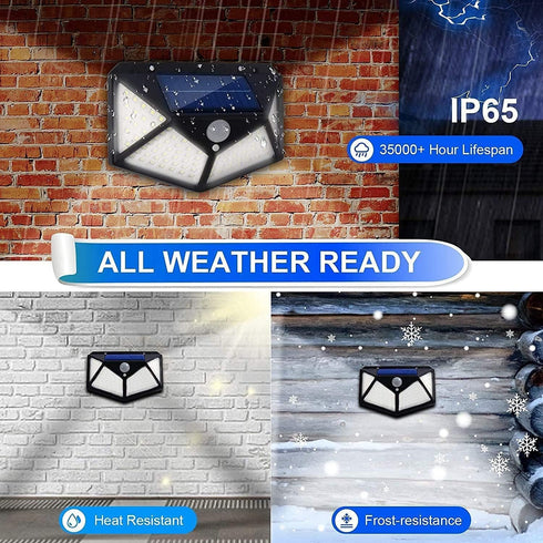 Merece Light 6 Pack, 100LED/3 270 IP65 VINHMOR Solar Lights Outdoor Modes Lighting Angle Motion Sensor Security Lights