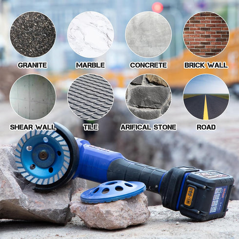 SALI 4.5 Inch Concrete Grinding Wheels - 14 Turbo Diamond Segments, 5/8-11 Arbor, for Paint, Epoxy, Mastic Coating