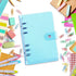 Outus 3 Pieces Clear A6 Binders - Colorful Soft PVC 6-Ring Binder Cover for Office (Rainbow, Blue, Pink)