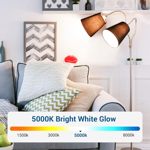 DEWENWILS A19 LED Light Bulbs, 8-Pack, 760LM, 5000K Daylight, 9W (60W Equivalent), E26 Medium Base, Non-Dimmable, UL