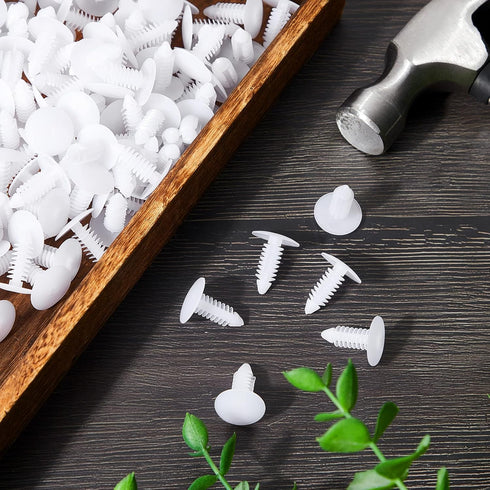 Taiyin 200 Pcs 1" Vapor Barrier Christmas Tree Clips, Plastic Nylon Rivet Clips for Furniture Assembly