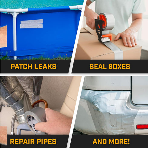 Lockport 5 Pack Duct Tape - Heavy Duty Waterproof - 30 Yards x 2 Inch - Strong Adhesive Bulk for Indoor Outdoor Repairs