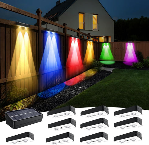 Warm White Solar Fence Lights, Waterproof LED Step Lights for Wall, Yard, Pool, Stairs, 4 * 1.68 * 1.57in, 2 Pack