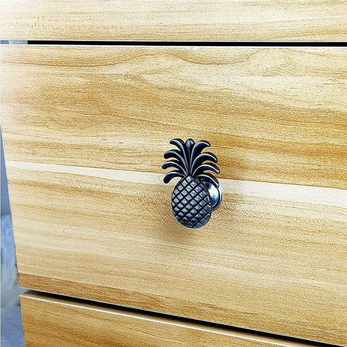 RRRuo Pineapple Cabinet Knobs, Zinc Alloy Pulls for Drawers, 6 Pieces (Antique Pewter)