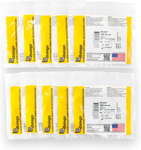 40 2"x2" Premium TENS/EMS Unit Electrode Pads in. Reusable Self Stick Gel Carbon Electrodes