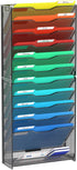 samstar 12 Tier Wall File Organizer, Hanging Wall Mount Paper Folder Mail Holder, Mesh Metal, Black