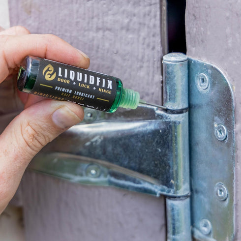LIQUIDFIX Door, Lock & Hinge Lubricant - Reduces Noise Instantly - 4 oz Dropper & 0.5 oz Needle Oiler for Sliding Doors