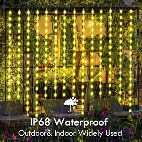 KBG (8Ft 6Ft) Smart Curtain Lights RGB Color Changing Christmas Curtain Lights, USB Powered with Remote/APP Control