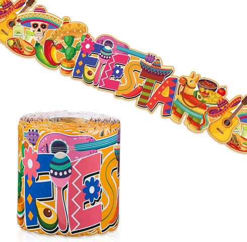 Mexican Fiesta Bulletin Board Border 68.9 Feet with Butterflies, Flowers, and Inspirational Cute Decor for Classroom