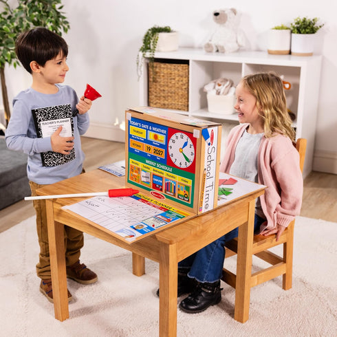 Melissa & Doug School Time! Classroom Play Set Game - Be Teacher or Student