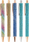 Gullor Click Ballpoint Pens, Diamond-encrusted Medium Point 1mm Black Ink Pens for Office Supplies, Gift Wedding