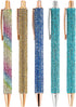 Gullor Click Ballpoint Pens, Diamond-encrusted Medium Point 1mm Black Ink Pens for Office Supplies, Gift Wedding