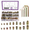 Swpeet 215Pcs M4 M5 M6 M8 M10 Carbon Steel Color Zinc Plated Furniture Wood Screw, Nut Flanged Screw-in Hex Socket