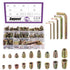 Swpeet 215Pcs M4 M5 M6 M8 M10 Carbon Steel Color Zinc Plated Furniture Wood Screw, Nut Flanged Screw-in Hex Socket