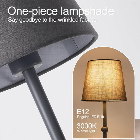 Dimmable 6000mA LED Cordless Grey Table Lamp Portable Desk Lamp Battery Powered Touch Control Table Lamp Dining