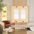 2PC Solid Wood Double Rocker Light Switch Plate, 4.5" X 4.5" Bamboo Light Switch Cover for Home Decor