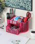 EasyPAG Desk Organizer, Mesh Desktop Office Supplies Caddy with Drawer, Pink