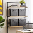 IRIS USA Slim Portable File Box, Black, 4 Pack, BPA-Free Storage with Organizer-Lid and Sturdy Handle