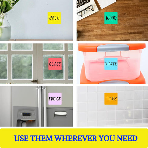 Dry Erase Sticky Notes – Reusable 6-Pack 4x4 Mini Whiteboard Stickers, Writable Removable Labels for Classroom, Office,