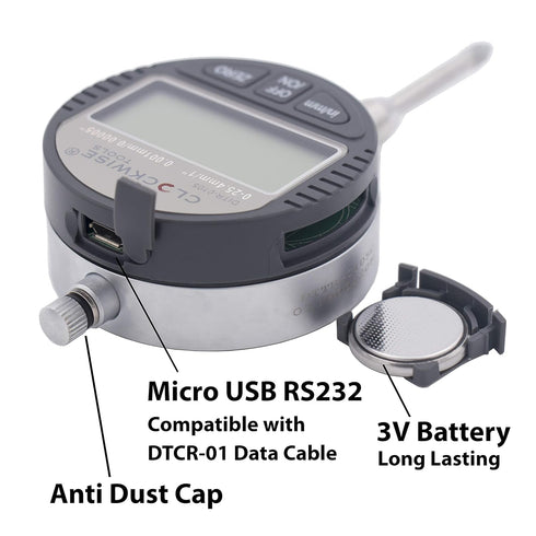 Digital Indicator, DIGR-0105 - 0-1 Inch/25.4mm, Inch/Metric Conversion with Auto Off Feature