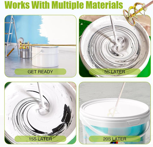 Paint Mixer for Drill, Rust-Proof Paint Stirrer for 1-5 Gallon Bucket, Drill Attachment for Paint, Resin