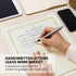 Set 48 8.5x11 Inch 24 Premium Letter Writing Stationery with Envelopes Sheets of Ecru Paper with Gold Border & Writing