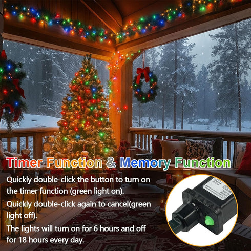 200 66FT 13 Connectable LED Christmas Lights Indoor Outdoor with Timer, Modes Multicolor String Lights Waterproof