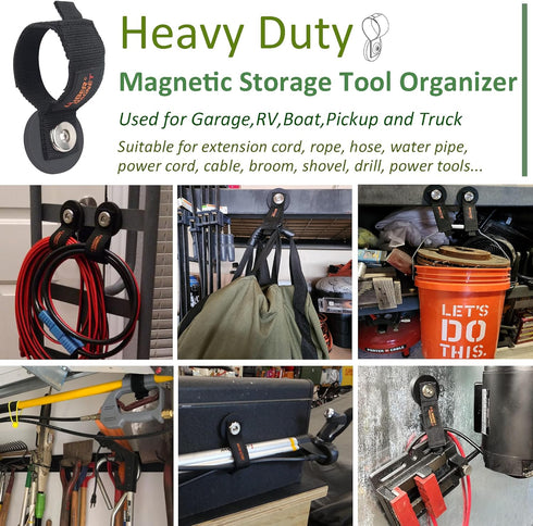 ULIBERMAGNET Heavy Duty Magnetic Storage Hooks, Strong Tool Organizer for Garage, Extension Cord, Hose, Cable, Rope,