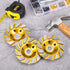 3 Pieces Turbo Row Diamond Grinding Cup Wheel for Concrete, Floors, Walls, Granite, Marble, Yellow